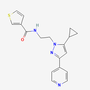 molecular formula C18H18N4OS B2531681 N-(2-(5-cyclopropyl-3-(pyridin-4-yl)-1H-pyrazol-1-yl)ethyl)thiophene-3-carboxamide CAS No. 1797672-58-2