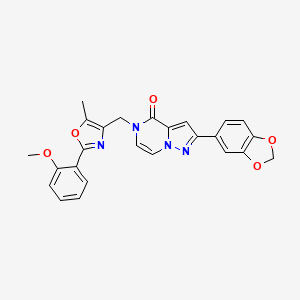 2-(benzo[d][1,3]dioxol-5-yl)-5-((2-(2-methoxyphenyl)-5-methyloxazol-4-yl)methyl)pyrazolo[1,5-a]pyrazin-4(5H)-one