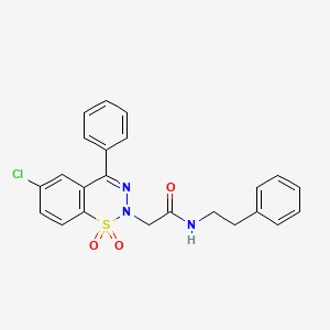 2-(6-chloro-1,1-dioxido-4-phenyl-2H-1,2,3-benzothiadiazin-2-yl)-N-(2-phenylethyl)acetamide