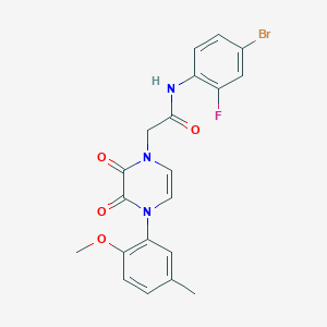 molecular formula C20H17BrFN3O4 B2531712 N-(4-bromo-2-fluorophenyl)-2-(4-(2-methoxy-5-methylphenyl)-2,3-dioxo-3,4-dihydropyrazin-1(2H)-yl)acetamide CAS No. 898463-96-2
