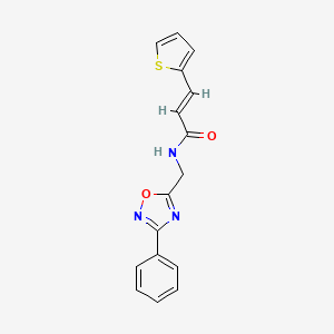 (E)-N-((3-phenyl-1,2,4-oxadiazol-5-yl)methyl)-3-(thiophen-2-yl)acrylamide