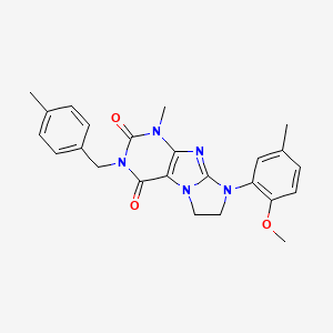 8-(2-Methoxy-5-methylphenyl)-1-methyl-3-[(4-methylphenyl)methyl]-1,3,5-trihydr oimidazolidino[1,2-h]purine-2,4-dione