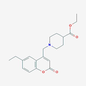 molecular formula C20H25NO4 B2531781 ethyl 1-[(6-ethyl-2-oxo-2H-chromen-4-yl)methyl]piperidine-4-carboxylate CAS No. 887210-21-1