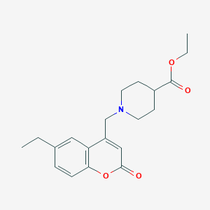 Ethyl 1-[(6-ethyl-2-oxochromen-4-yl)methyl]piperidine-4-carboxylate