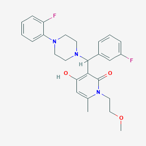 3-((3-fluorophenyl)(4-(2-fluorophenyl)piperazin-1-yl)methyl)-4-hydroxy-1-(2-methoxyethyl)-6-methylpyridin-2(1H)-one