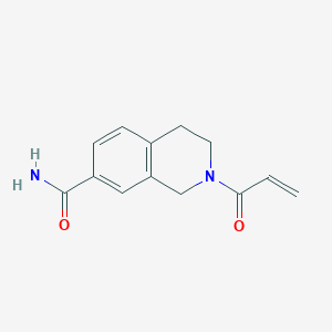 B2531784 2-Prop-2-enoyl-3,4-dihydro-1H-isoquinoline-7-carboxamide CAS No. 2361657-96-5