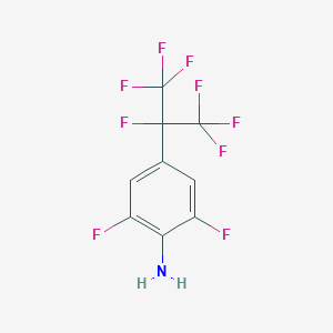 molecular formula C9H4F9N B2531787 2,6-Difluoro-4-(1,1,1,2,3,3,3-heptafluoropropan-2-yl)aniline CAS No. 1187887-77-9