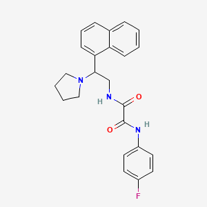 molecular formula C24H24FN3O2 B2531801 N'-(4-fluorophenyl)-N-[2-(naphthalen-1-yl)-2-(pyrrolidin-1-yl)ethyl]ethanediamide CAS No. 941977-29-3