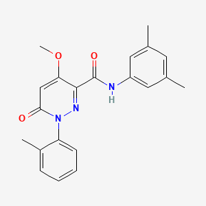 molecular formula C21H21N3O3 B2531807 N-(3,5-dimethylphenyl)-4-methoxy-1-(2-methylphenyl)-6-oxo-1,6-dihydropyridazine-3-carboxamide CAS No. 1002255-26-6