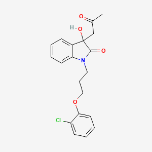 molecular formula C20H20ClNO4 B2531826 1-(3-(2-Chlorophenoxy)propyl)-3-hydroxy-3-(2-oxopropyl)indolin-2-one CAS No. 879044-20-9