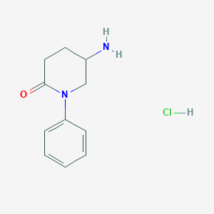 molecular formula C11H15ClN2O B2531829 5-Amino-1-phenylpiperidin-2-one hydrochloride CAS No. 2126161-40-6