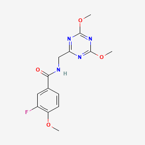 N-((4,6-dimethoxy-1,3,5-triazin-2-yl)methyl)-3-fluoro-4-methoxybenzamide