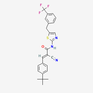 (E)-3-(4-tert-butylphenyl)-2-cyano-N-[5-[[3-(trifluoromethyl)phenyl]methyl]-1,3-thiazol-2-yl]prop-2-enamide