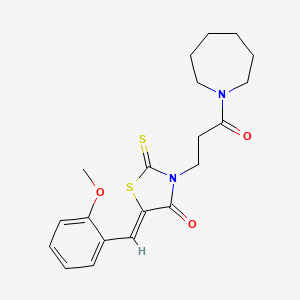 molecular formula C20H24N2O3S2 B2531850 (5Z)-3-[3-(azepan-1-yl)-3-oxopropyl]-5-[(2-methoxyphenyl)methylidene]-2-sulfanylidene-1,3-thiazolidin-4-one CAS No. 681480-40-0