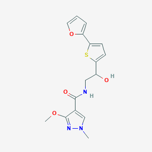 molecular formula C16H17N3O4S B2531853 N-{2-[5-(furan-2-yl)thiophen-2-yl]-2-hydroxyethyl}-3-methoxy-1-methyl-1H-pyrazole-4-carboxamide CAS No. 2319721-22-5
