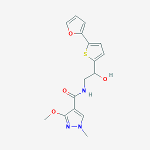 N-[2-[5-(Furan-2-yl)thiophen-2-yl]-2-hydroxyethyl]-3-methoxy-1-methylpyrazole-4-carboxamide