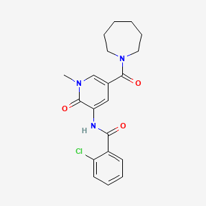 N-(5-(azepane-1-carbonyl)-1-methyl-2-oxo-1,2-dihydropyridin-3-yl)-2-chlorobenzamide