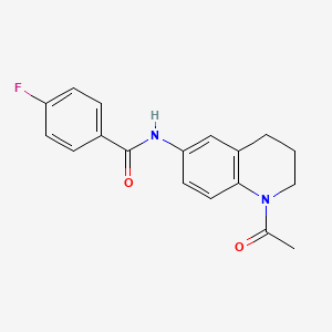 molecular formula C18H17FN2O2 B2531866 N-(1-acetyl-1,2,3,4-tetrahydroquinolin-6-yl)-4-fluorobenzamide CAS No. 941870-80-0