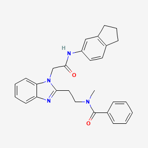 N-(2-(1-(2-((2,3-Dihydro-1H-inden-5-yl)amino)-2-oxoethyl)-1H-benzo[d]imidazol-2-yl)ethyl)-N-methylbenzamide