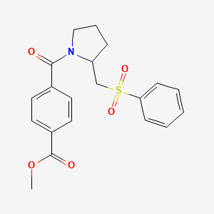 Methyl 4-(2-((phenylsulfonyl)methyl)pyrrolidine-1-carbonyl)benzoate