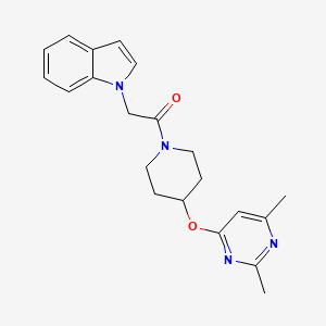 1-(4-((2,6-dimethylpyrimidin-4-yl)oxy)piperidin-1-yl)-2-(1H-indol-1-yl)ethanone