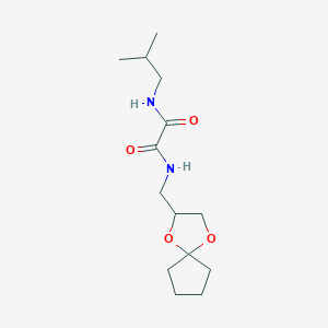 molecular formula C14H24N2O4 B2531887 N1-(1,4-dioxaspiro[4.4]nonan-2-ylmethyl)-N2-isobutyloxalamide CAS No. 941959-51-9