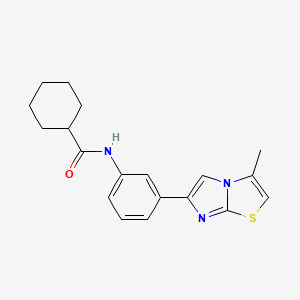 N-[3-(3-methylimidazo[2,1-b][1,3]thiazol-6-yl)phenyl]cyclohexanecarboxamide