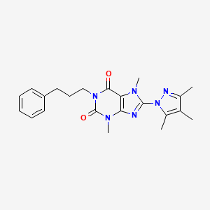 3,7-dimethyl-1-(3-phenylpropyl)-8-(3,4,5-trimethyl-1H-pyrazol-1-yl)-1H-purine-2,6(3H,7H)-dione