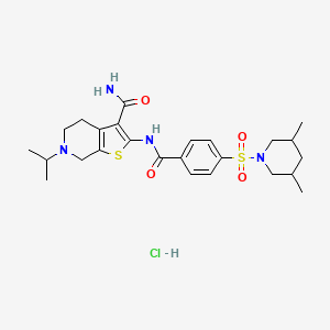 2-(4-((3,5-Dimethylpiperidin-1-yl)sulfonyl)benzamido)-6-isopropyl-4,5,6,7-tetrahydrothieno[2,3-c]pyridine-3-carboxamide hydrochloride