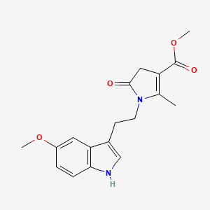 molecular formula C18H20N2O4 B2531901 methyl 1-[2-(5-methoxy-1H-indol-3-yl)ethyl]-2-methyl-5-oxo-4,5-dihydro-1H-pyrrole-3-carboxylate CAS No. 866051-31-2