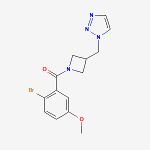 molecular formula C14H15BrN4O2 B2531926 (2-Bromo-5-methoxyphenyl)-[3-(triazol-1-ylmethyl)azetidin-1-yl]methanone CAS No. 2320888-92-2