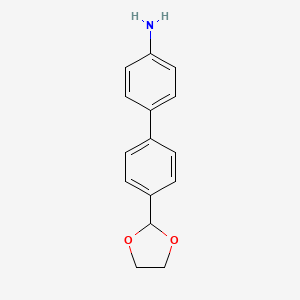 molecular formula C15H15NO2 B2531930 4'-[1,3]Dioxolan-2-yl-biphenyl-4-ylamine CAS No. 400744-41-4