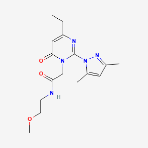 molecular formula C16H23N5O3 B2531934 2-(2-(3,5-dimethyl-1H-pyrazol-1-yl)-4-ethyl-6-oxopyrimidin-1(6H)-yl)-N-(2-methoxyethyl)acetamide CAS No. 1013806-35-3