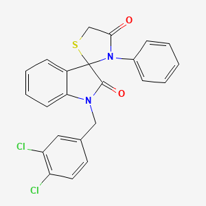molecular formula C23H16Cl2N2O2S B2531936 1-[(3,4-Dichlorophenyl)methyl]-3'-phenyl-1,2-dihydrospiro[indole-3,2'-[1,3]thiazolidine]-2,4'-dione CAS No. 338418-94-3