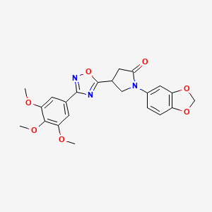 1-(Benzo[d][1,3]dioxol-5-yl)-4-(3-(3,4,5-trimethoxyphenyl)-1,2,4-oxadiazol-5-yl)pyrrolidin-2-one