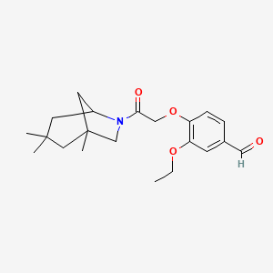 molecular formula C21H29NO4 B2531941 3-Ethoxy-4-(2-oxo-2-{1,3,3-trimethyl-6-azabicyclo[3.2.1]octan-6-yl}ethoxy)benzaldehyde CAS No. 571150-07-7