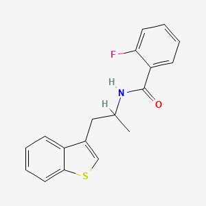 molecular formula C18H16FNOS B2531943 N-[1-(1-benzothiophen-3-yl)propan-2-yl]-2-fluorobenzamide CAS No. 2034617-38-2
