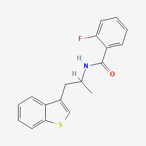 molecular formula C18H16FNOS B2531943 N-(1-(benzo[b]thiophen-3-yl)propan-2-yl)-2-fluorobenzamide CAS No. 2034617-38-2