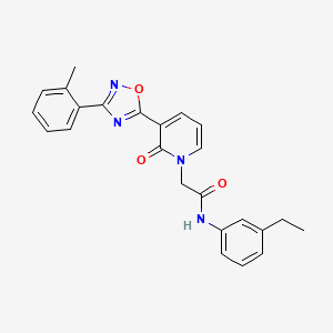 molecular formula C24H22N4O3 B2531946 N-(3-ethylphenyl)-2-{3-[3-(2-methylphenyl)-1,2,4-oxadiazol-5-yl]-2-oxo-1,2-dihydropyridin-1-yl}acetamide CAS No. 1251673-73-0