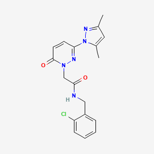 molecular formula C18H18ClN5O2 B2531952 N-(2-chlorobenzyl)-2-(3-(3,5-dimethyl-1H-pyrazol-1-yl)-6-oxopyridazin-1(6H)-yl)acetamide CAS No. 1219543-26-6