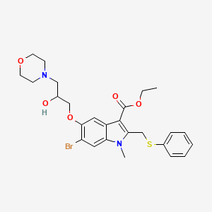 molecular formula C26H31BrN2O5S B2531962 ethyl 6-bromo-5-(2-hydroxy-3-morpholinopropoxy)-1-methyl-2-((phenylthio)methyl)-1H-indole-3-carboxylate CAS No. 864939-68-4