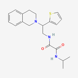 molecular formula C20H25N3O2S B2531976 N1-(2-(3,4-dihydroisoquinolin-2(1H)-yl)-2-(thiophen-2-yl)ethyl)-N2-isopropyloxalamide CAS No. 903290-28-8