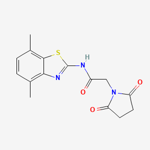 molecular formula C15H15N3O3S B2531982 N-(4,7-dimethyl-1,3-benzothiazol-2-yl)-2-(2,5-dioxopyrrolidin-1-yl)acetamide CAS No. 897759-68-1
