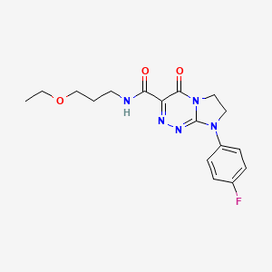 molecular formula C17H20FN5O3 B2532000 N-(3-ethoxypropyl)-8-(4-fluorophenyl)-4-oxo-4,6,7,8-tetrahydroimidazo[2,1-c][1,2,4]triazine-3-carboxamide CAS No. 946312-05-6