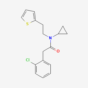 B2532006 2-(2-chlorophenyl)-N-cyclopropyl-N-(2-(thiophen-2-yl)ethyl)acetamide CAS No. 1396673-97-4