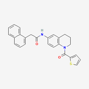 molecular formula C26H22N2O2S B2532009 2-(naphthalen-1-yl)-N-(1-(thiophene-2-carbonyl)-1,2,3,4-tetrahydroquinolin-6-yl)acetamide CAS No. 955531-93-8