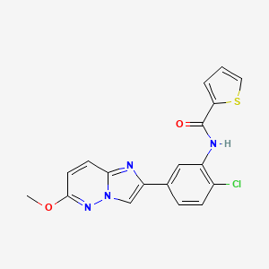 molecular formula C18H13ClN4O2S B2532016 N-(2-chloro-5-(6-methoxyimidazo[1,2-b]pyridazin-2-yl)phenyl)thiophene-2-carboxamide CAS No. 946323-36-0