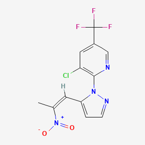 molecular formula C12H8ClF3N4O2 B2532019 3-chloro-2-[5-[(Z)-2-nitroprop-1-enyl]pyrazol-1-yl]-5-(trifluoromethyl)pyridine CAS No. 318248-57-6
