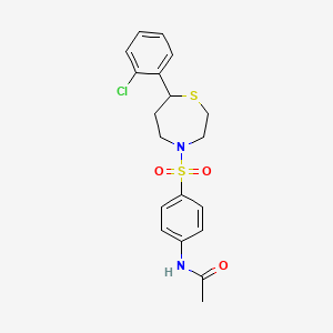 molecular formula C19H21ClN2O3S2 B2532020 N-(4-((7-(2-chlorophenyl)-1,4-thiazepan-4-yl)sulfonyl)phenyl)acetamide CAS No. 1798672-31-7