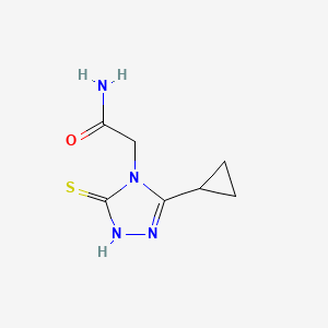 molecular formula C7H10N4OS B2532023 2-(3-cyclopropyl-5-sulfanyl-4H-1,2,4-triazol-4-yl)acetamide CAS No. 929975-67-7